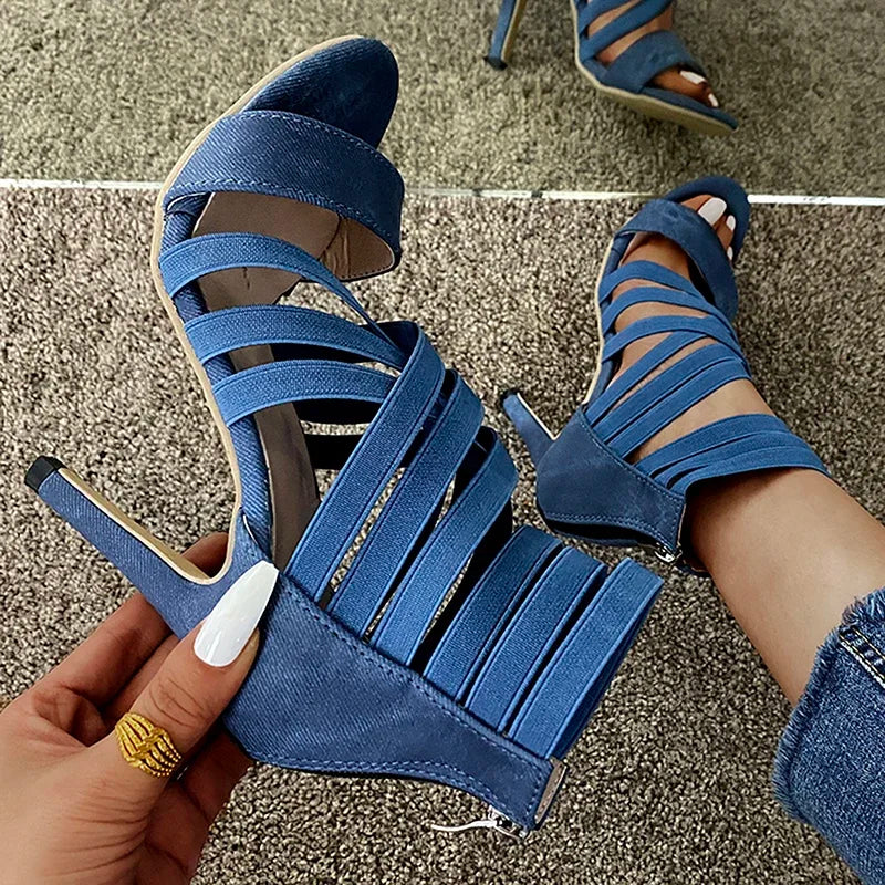 Pumps Women Shoes High Heels Women Sandals Zipper New Fashion Summer High Heels Sexy Ladies Peep Toe Shoes Women Pumps