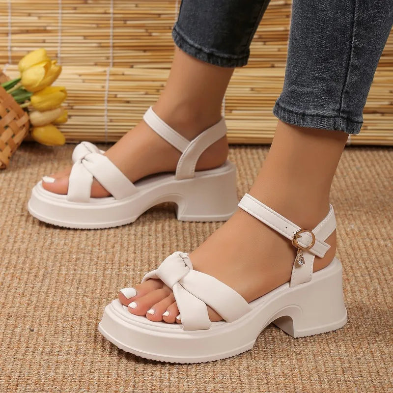 Futurecen  -  Summer Thick Bottom Sandals for Women Open Toe Chunky Platform Slippers Woman  High Wedge Heels Sandles Female