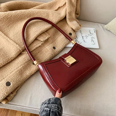 Futurecen French Style Niche Red Underarm Bag Fashion Simple Bride Bag New Wedding Party Handbag Texture Vintage Single Shoulder Pack