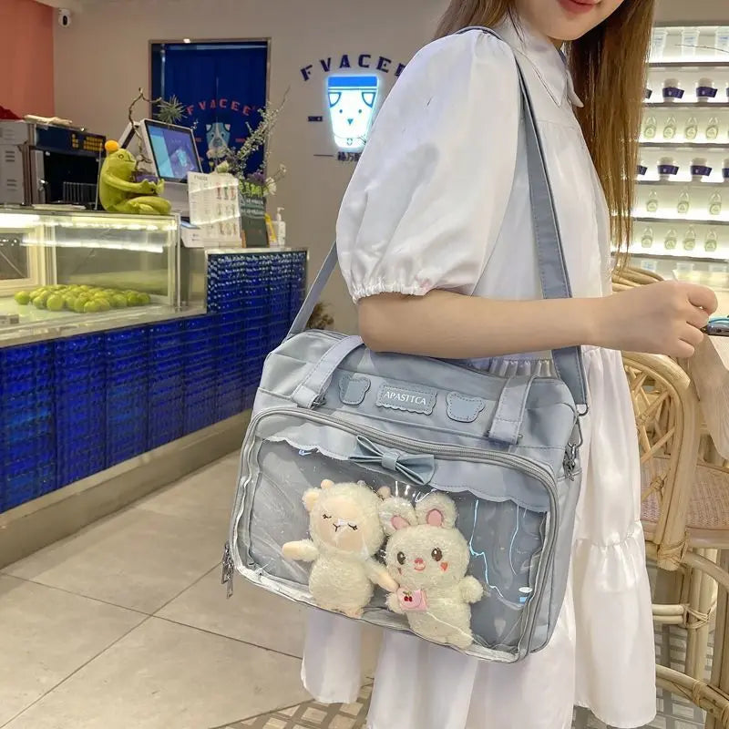 Futurecen  -  outfit ideas Summer Solid See Through Ita Bags Female Fashion Kawaii Japanese Style JK Uniform Women's Bag Trend Shoppers