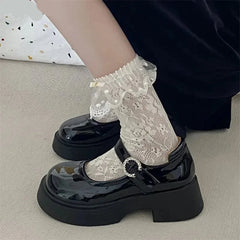 Futurecen Black Retro British Style Small Leather Shoes Women Super High Heels Loafers Woman College Jk Uniform Shoes Mary Janes Shoes