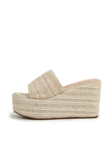 Solid Espadrille Wedge Sandals