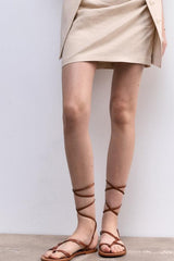 Solid Strappy Flat Roman Sandals