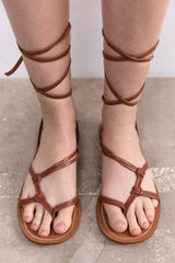 Solid Strappy Flat Roman Sandals