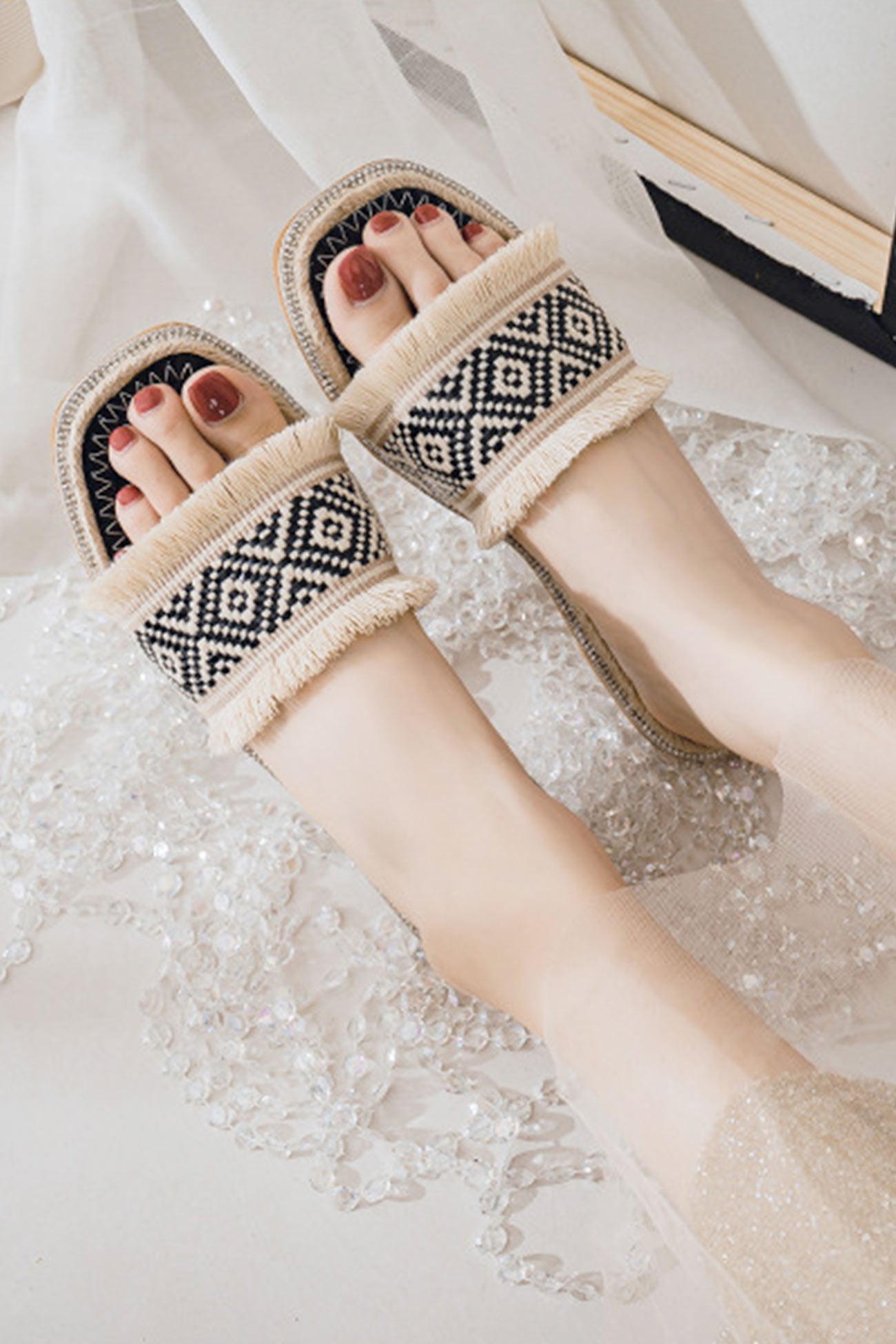 Vintage Espadrille Flat Sandals