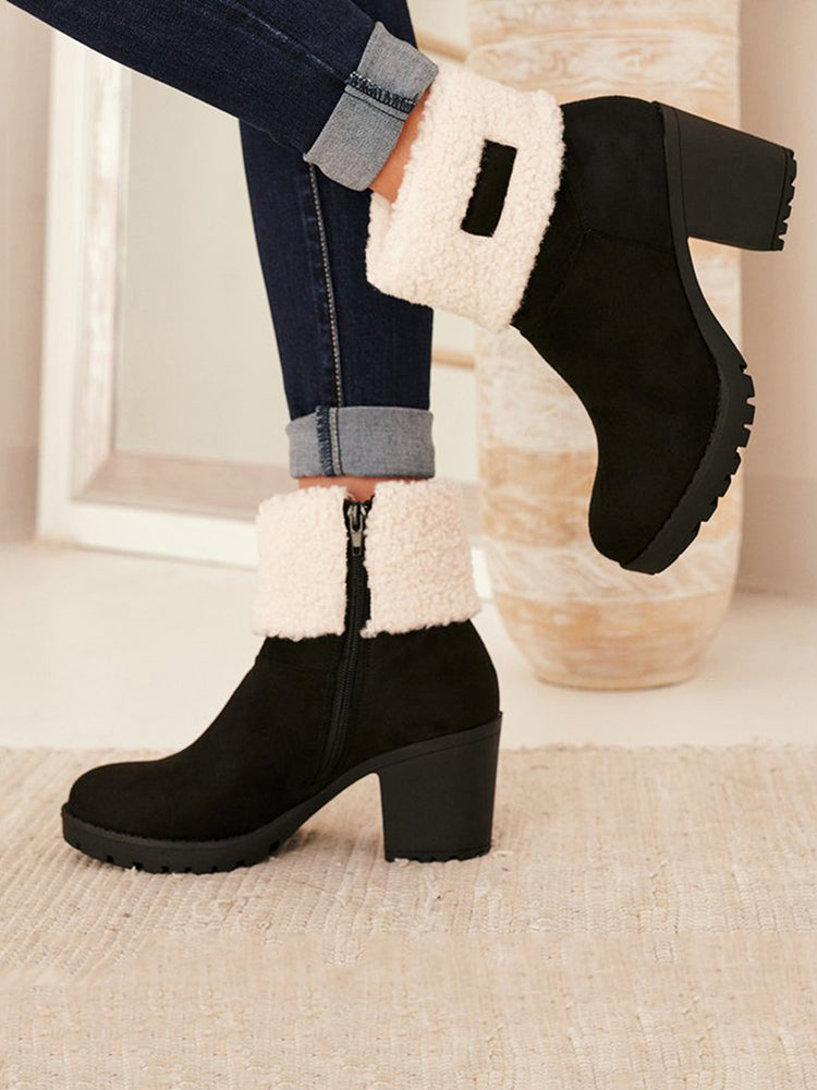 Leopard Chunky Heel Boots