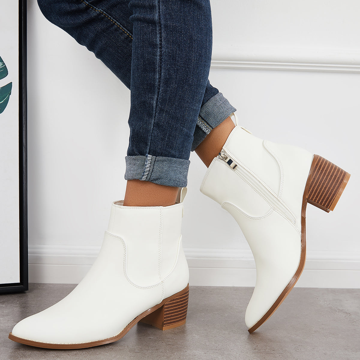 Women's Casual Chunky Ankle Boots