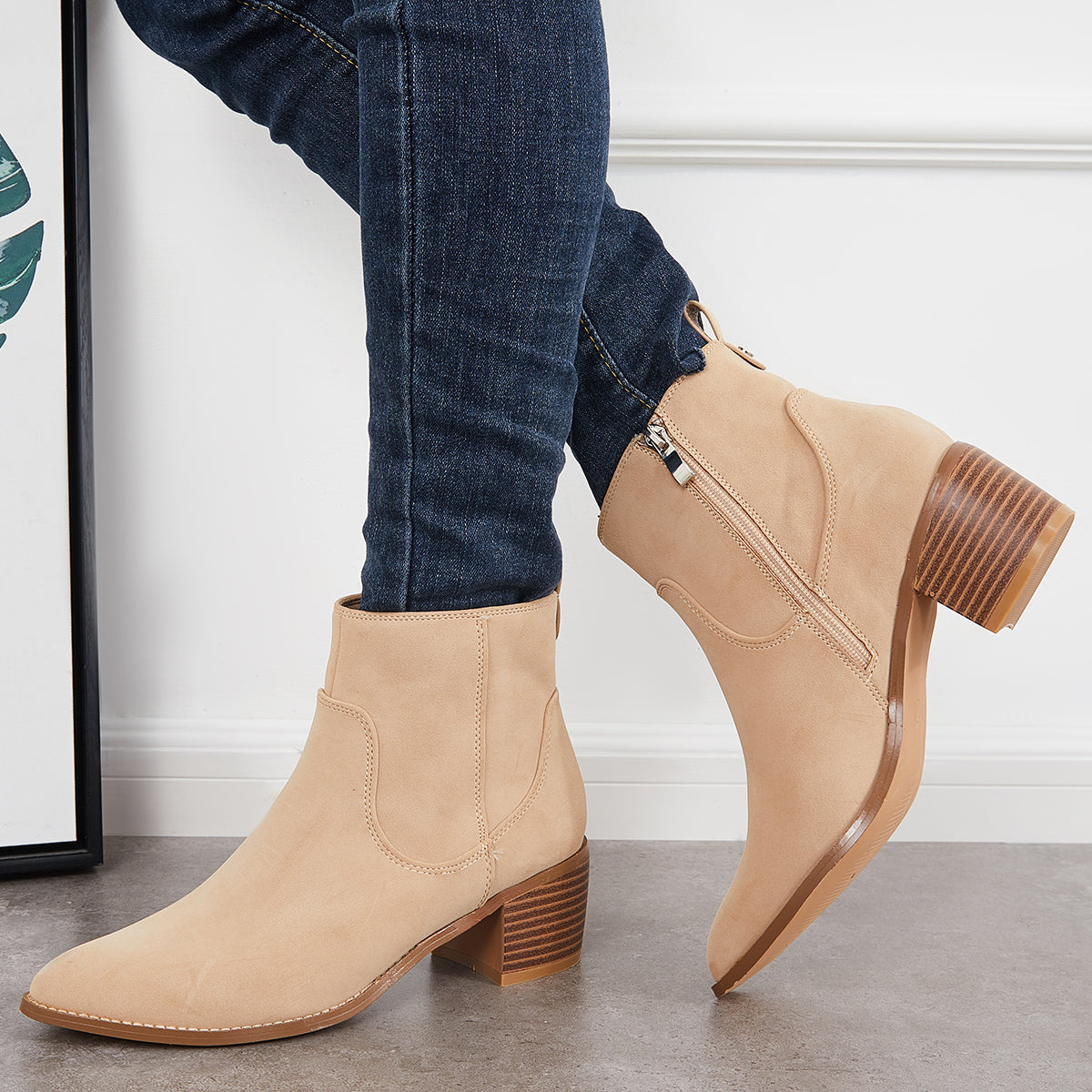 Women's Casual Chunky Ankle Boots