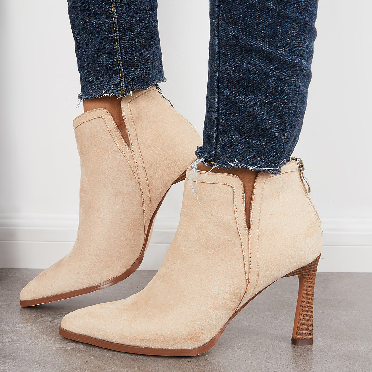 Women's Faux Leather & Suede Ankle Boots