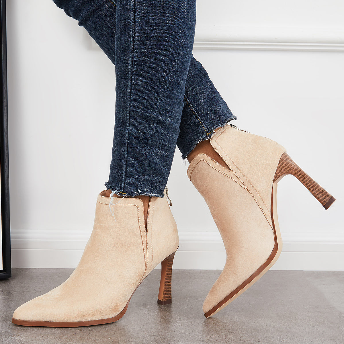 Women's Faux Leather & Suede Ankle Boots