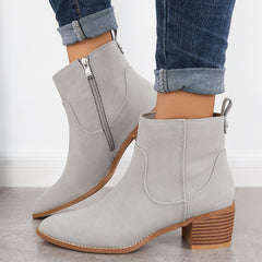 Women's Casual Chunky Ankle Boots