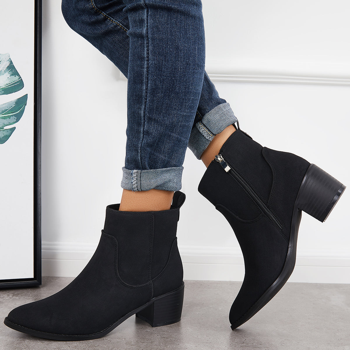 Women's Casual Chunky Ankle Boots