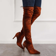 Women Fashion Leopard Knee High Boots