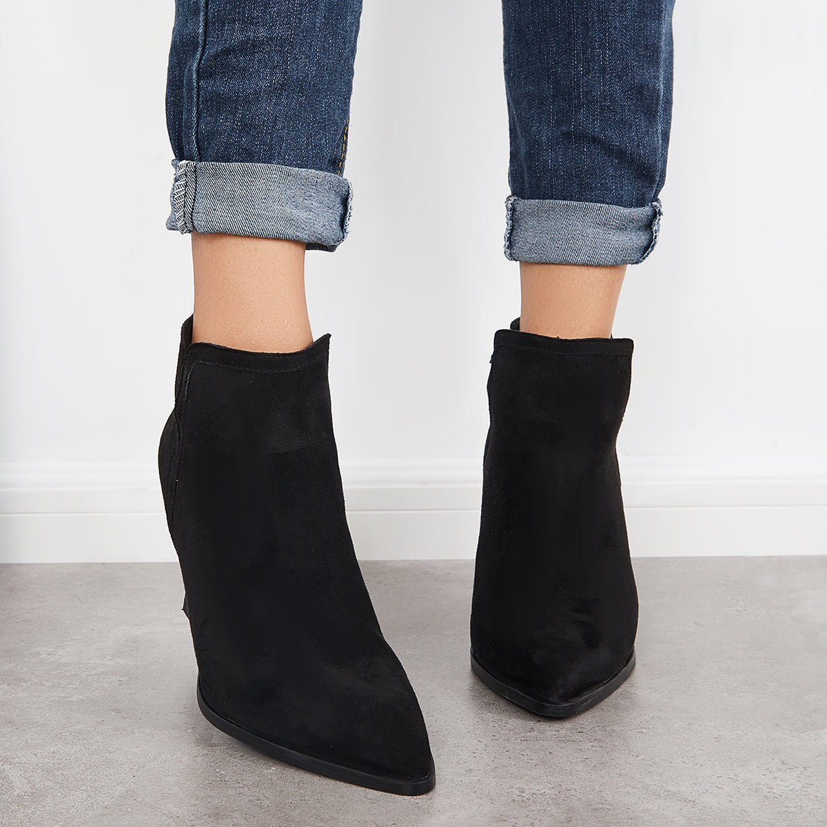 Women's Faux Leather & Suede Ankle Boots