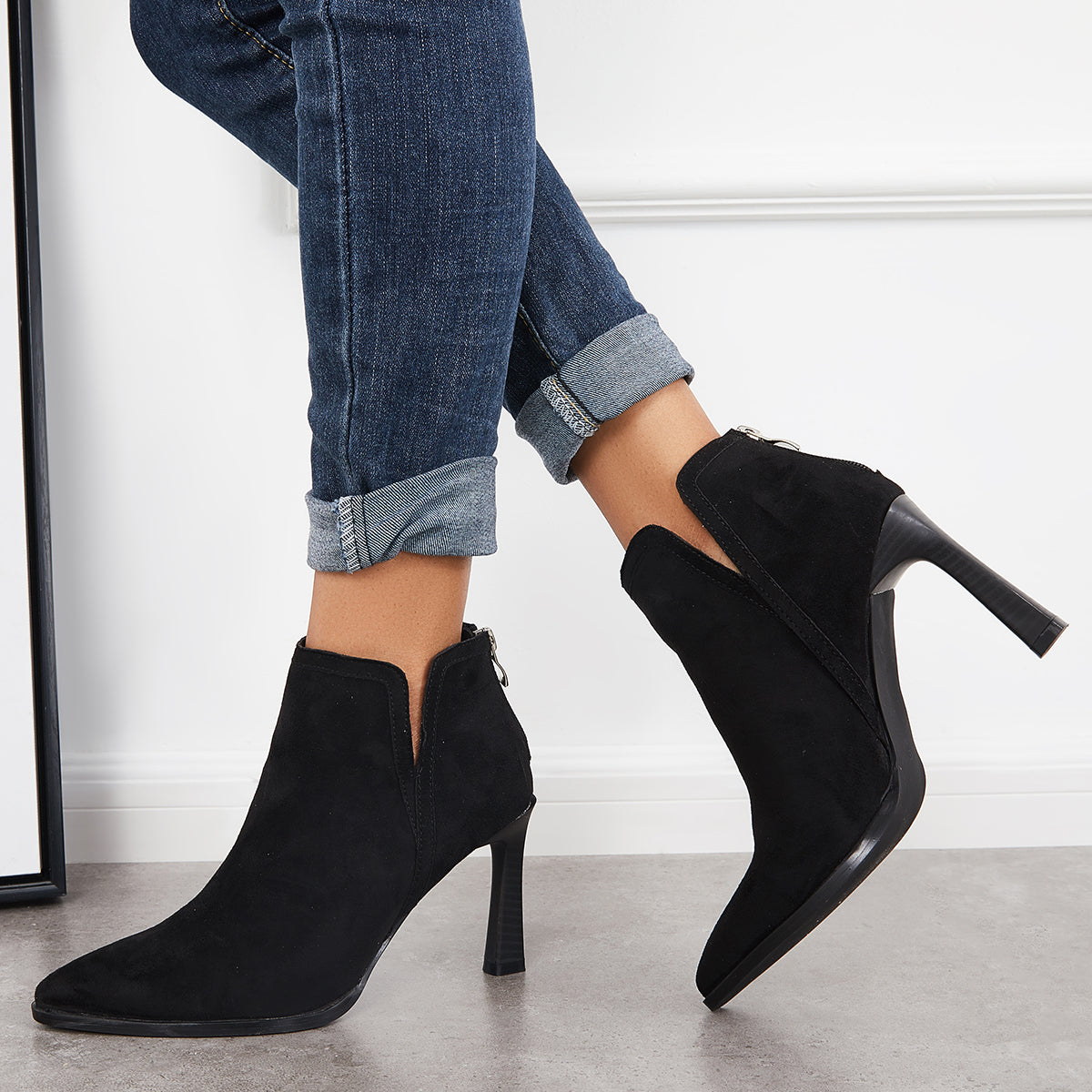 Women's Faux Leather & Suede Ankle Boots