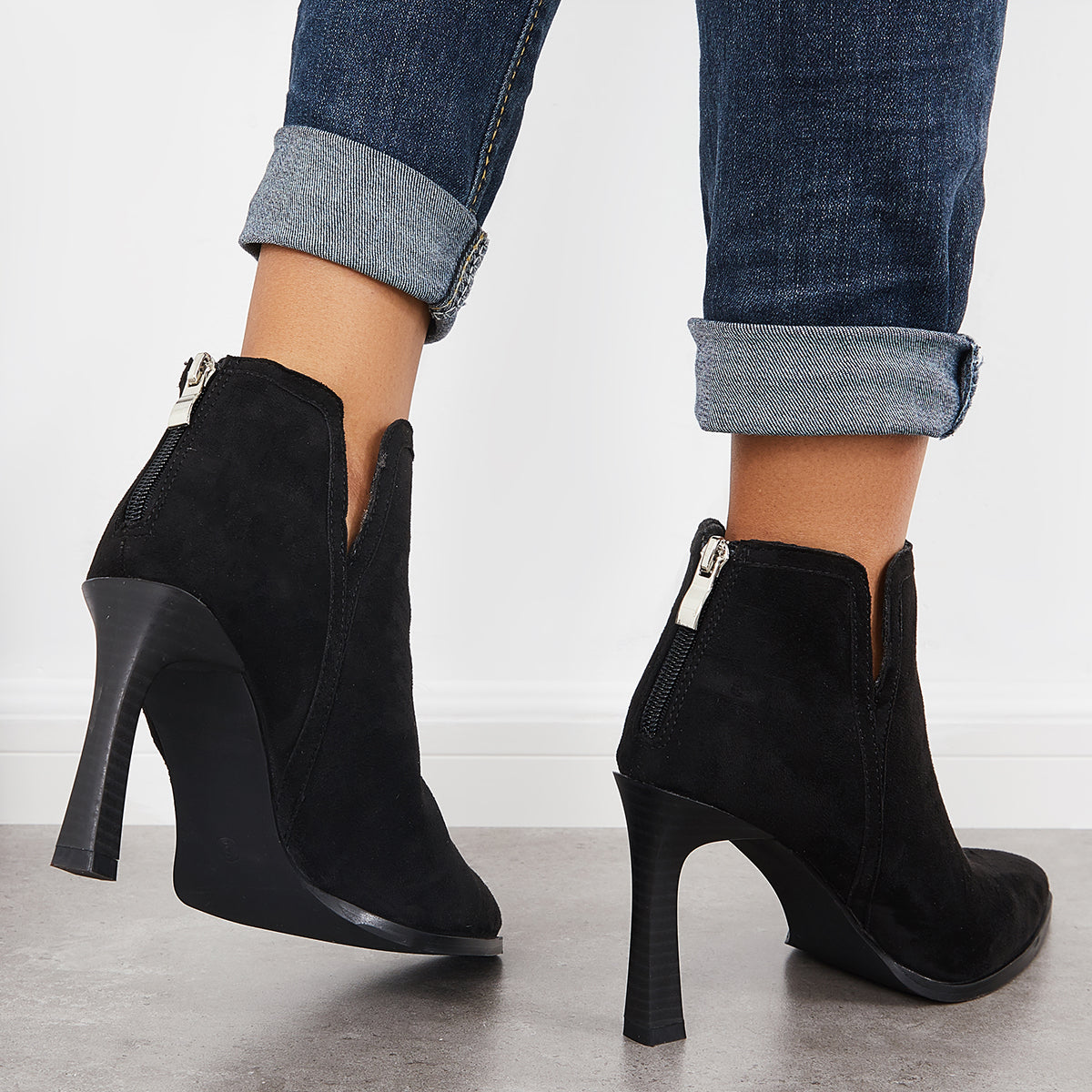 Women's Faux Leather & Suede Ankle Boots