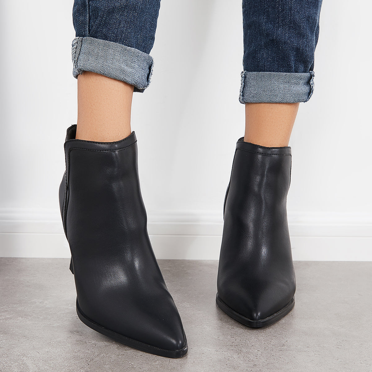 Women's Faux Leather & Suede Ankle Boots