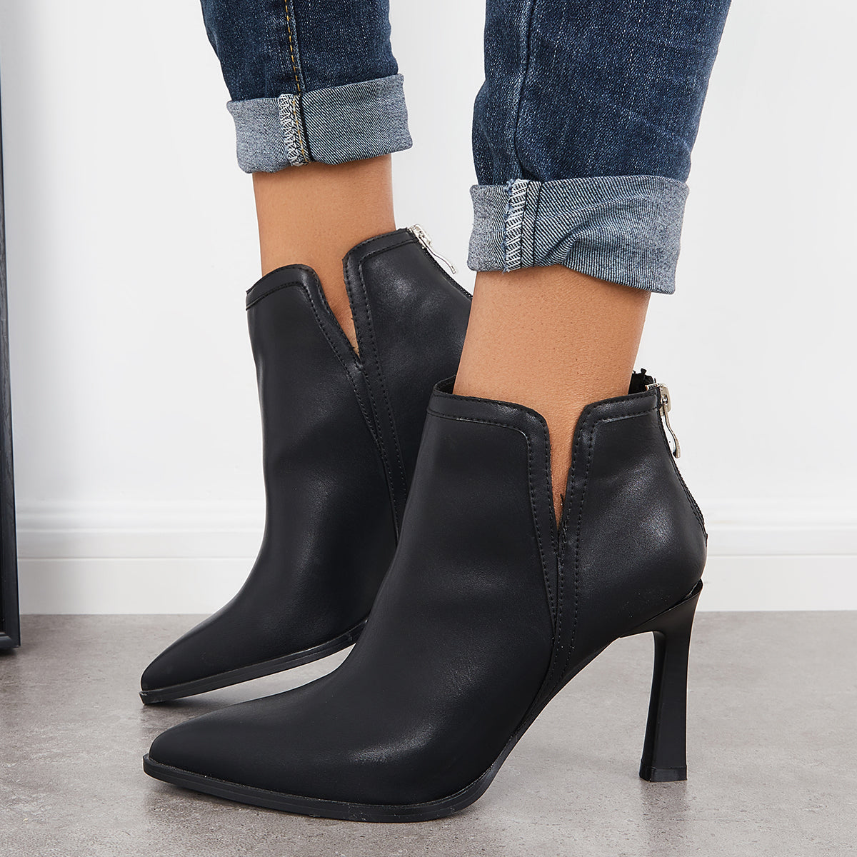 Women's Faux Leather & Suede Ankle Boots