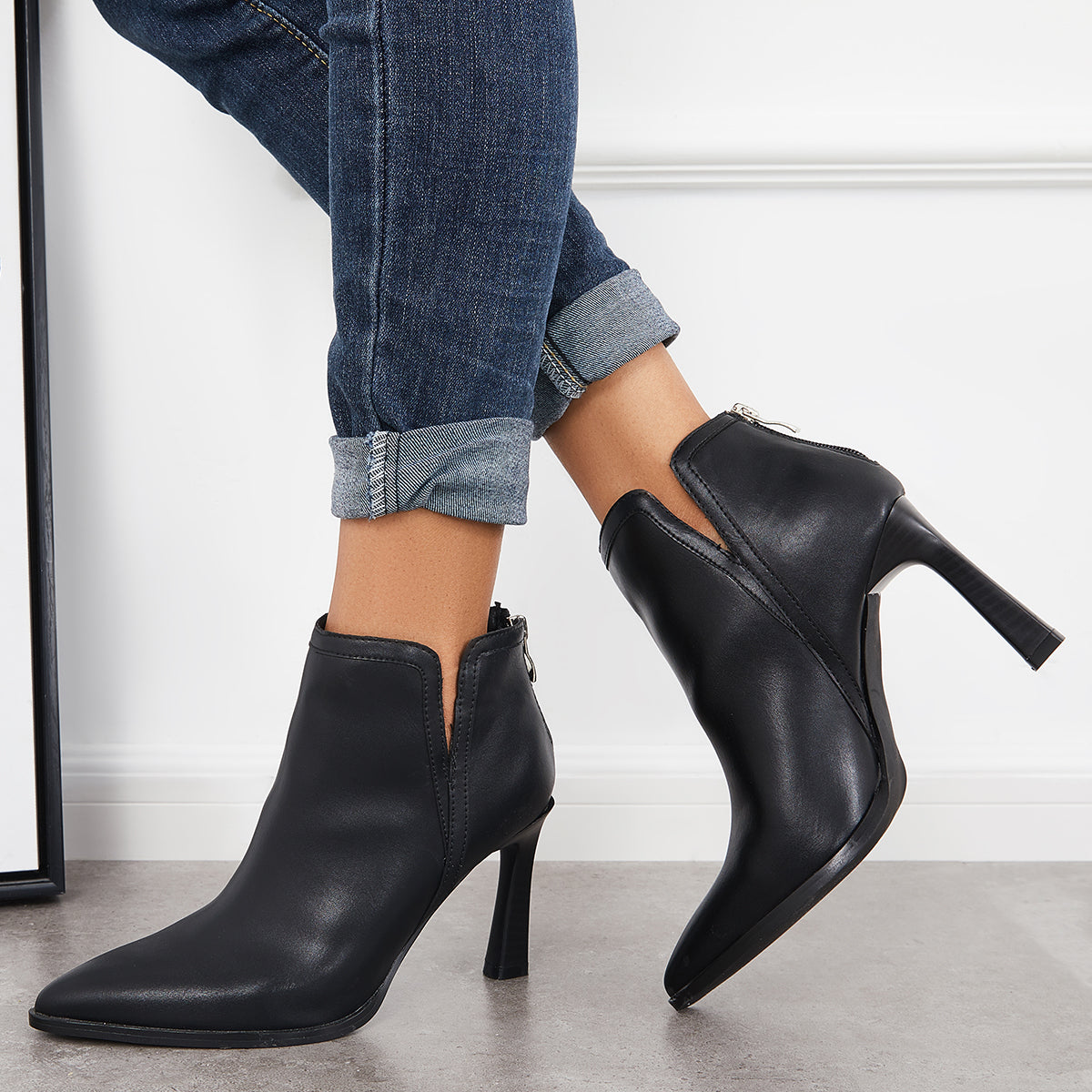 Women's Faux Leather & Suede Ankle Boots