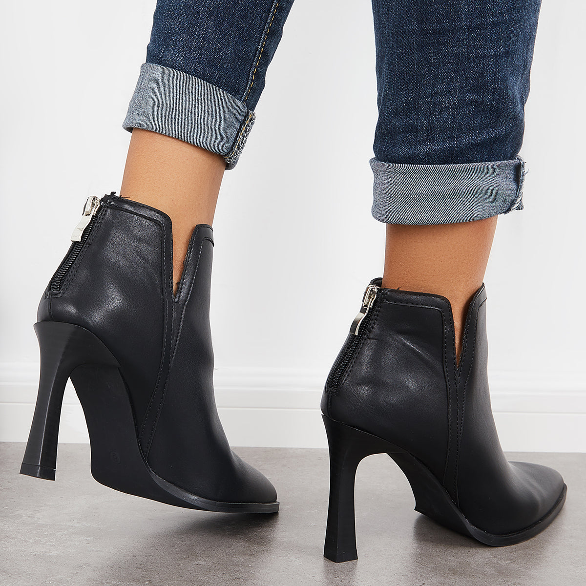 Women's Faux Leather & Suede Ankle Boots