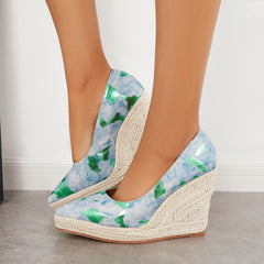 Women's Platform Espadrilles Wedge Woemn Fashion Wedge Pumps