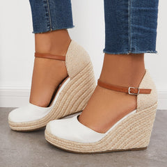 Women Platform Ankle Sandals Summer Closed Toe Espadrilles Wedges Strap Dress Sandals