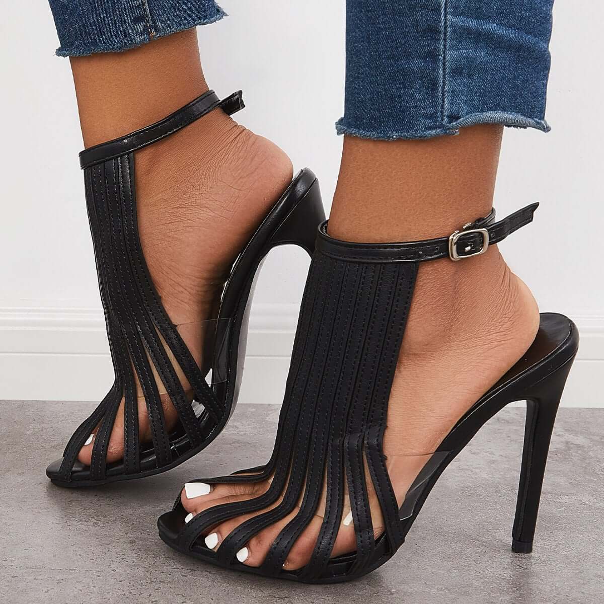 Futurecen  -  Tassel Ankle Strap High Heels Fringed Dress Sandals