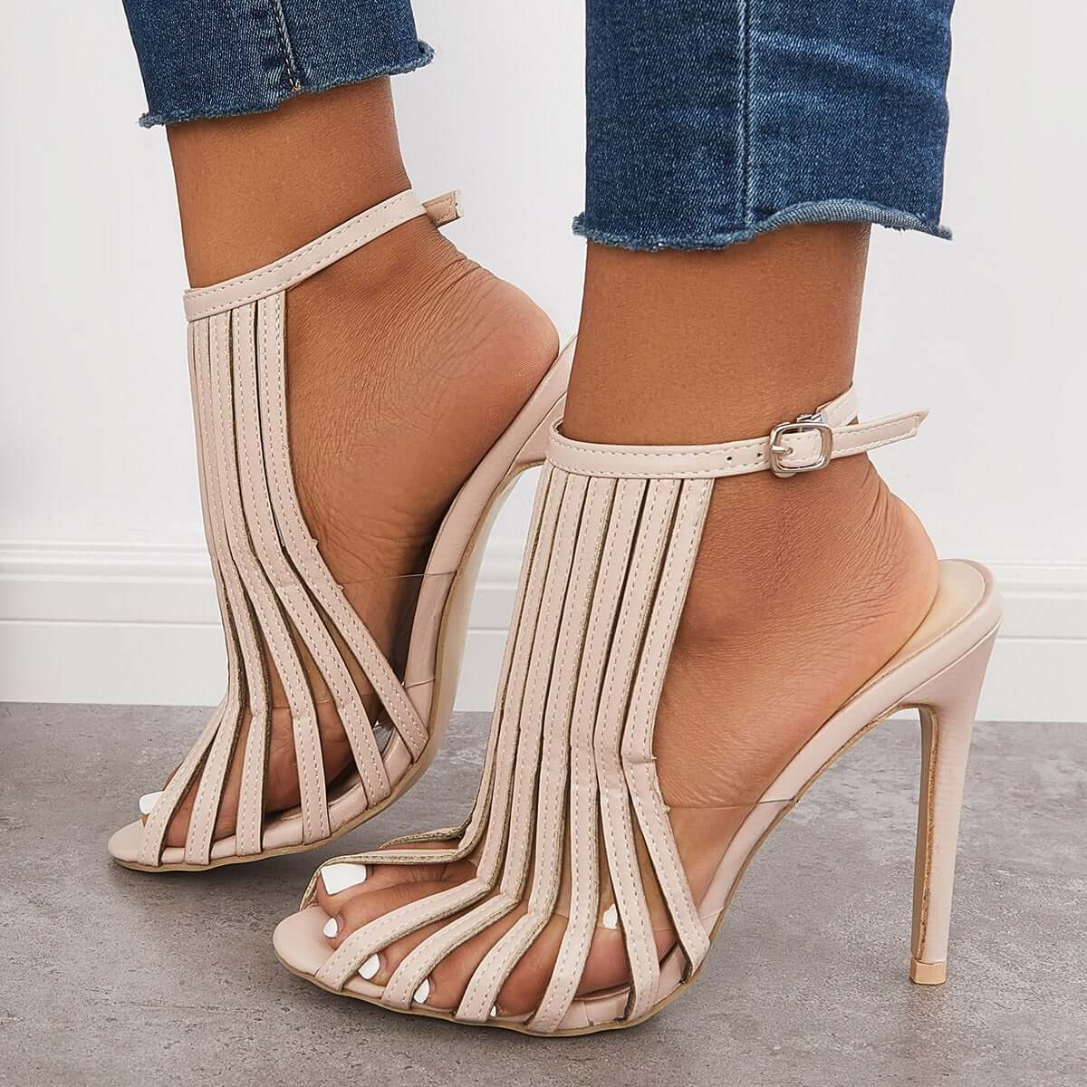 Futurecen  -  Tassel Ankle Strap High Heels Fringed Dress Sandals