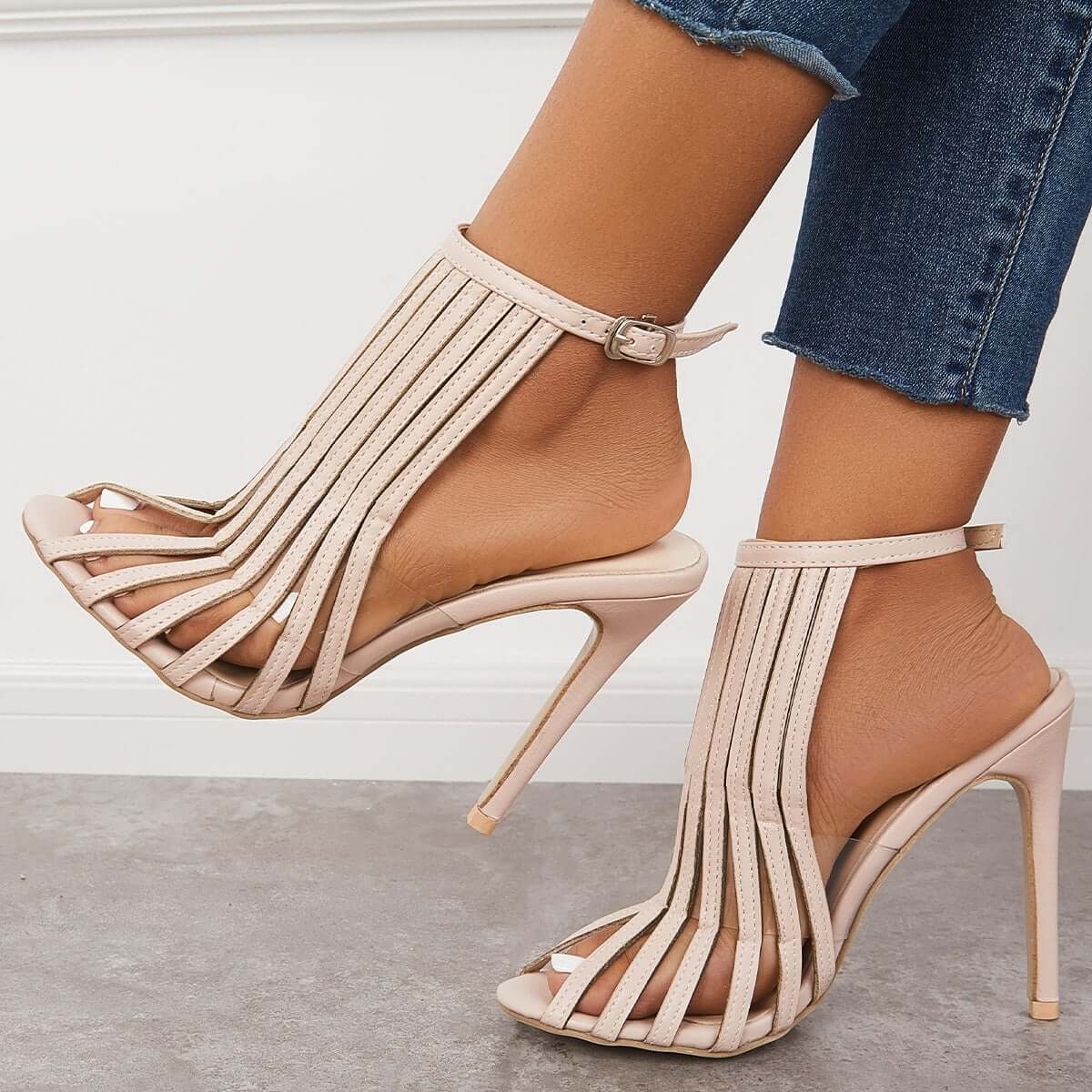 Futurecen  -  Tassel Ankle Strap High Heels Fringed Dress Sandals