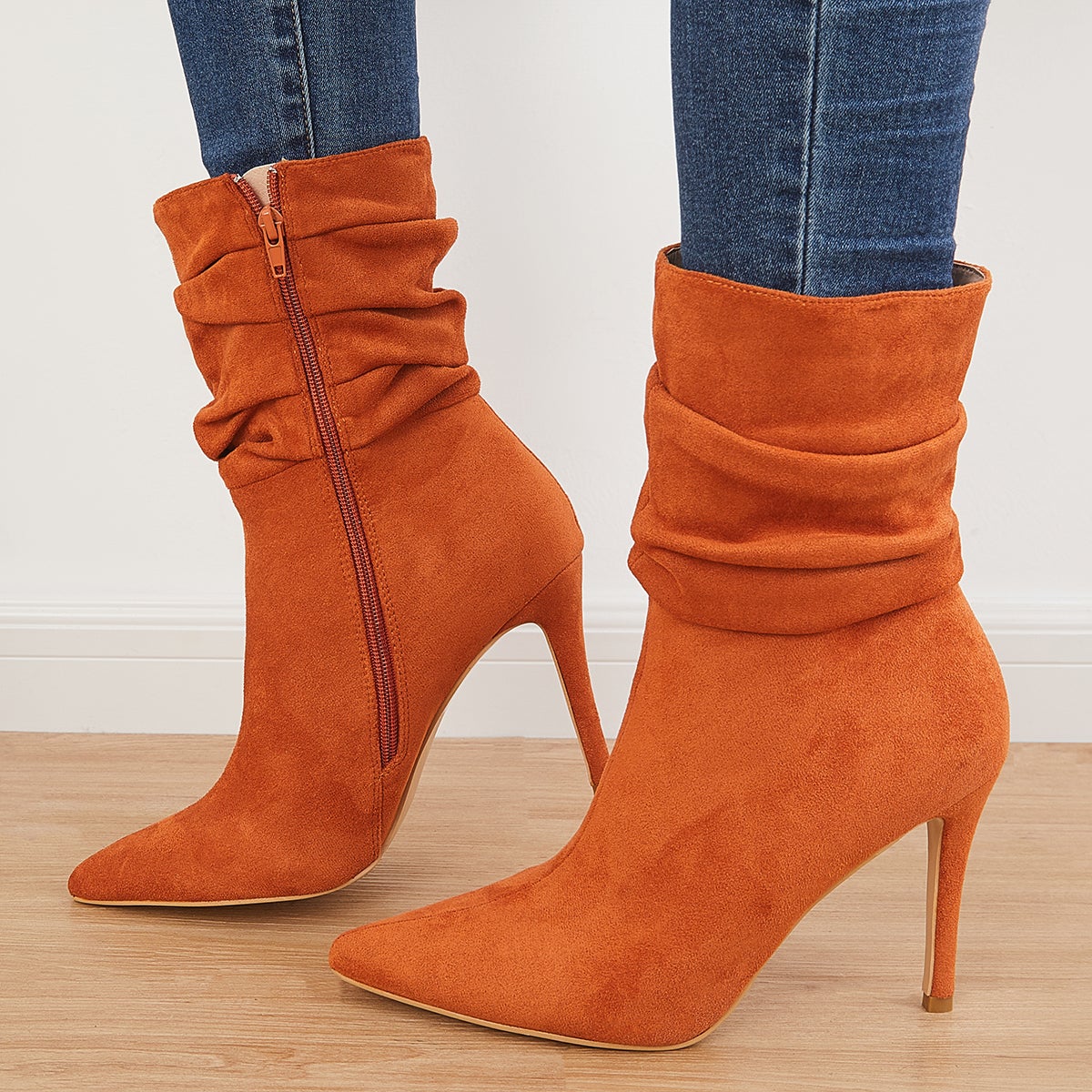 Women Winter High Heel Ankle Sock Booties