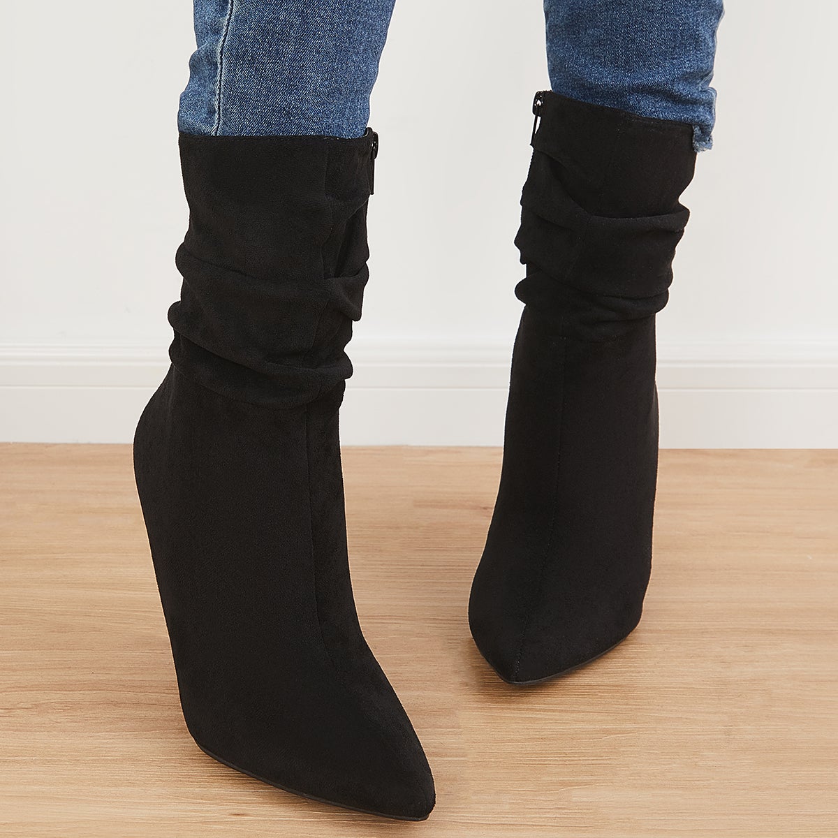 Women Winter High Heel Ankle Sock Booties