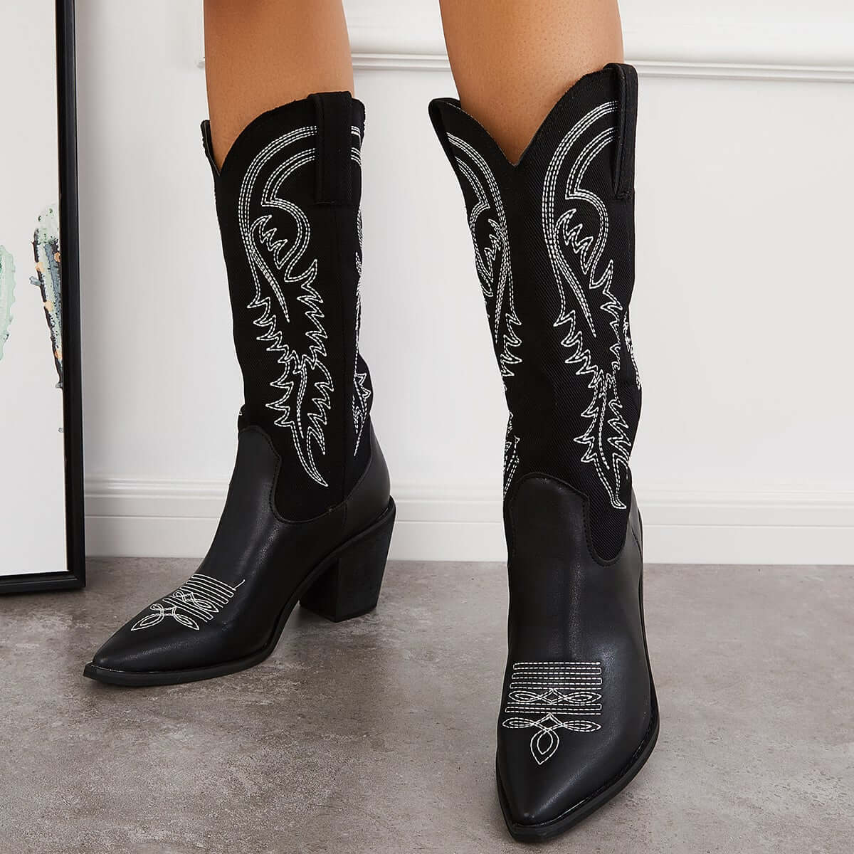 Women's Vintage Western Cowgirl Boots Knee High Riding Boots Imily Bela