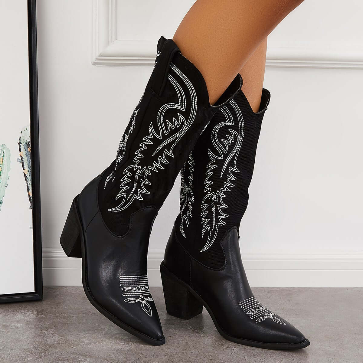 Women's Vintage Western Cowgirl Boots Knee High Riding Boots Imily Bela