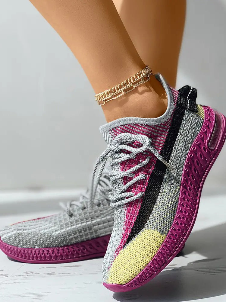 Colorblock Lace Up Sneakers