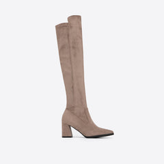 Women's MIinimalist Solid Suede High Boots