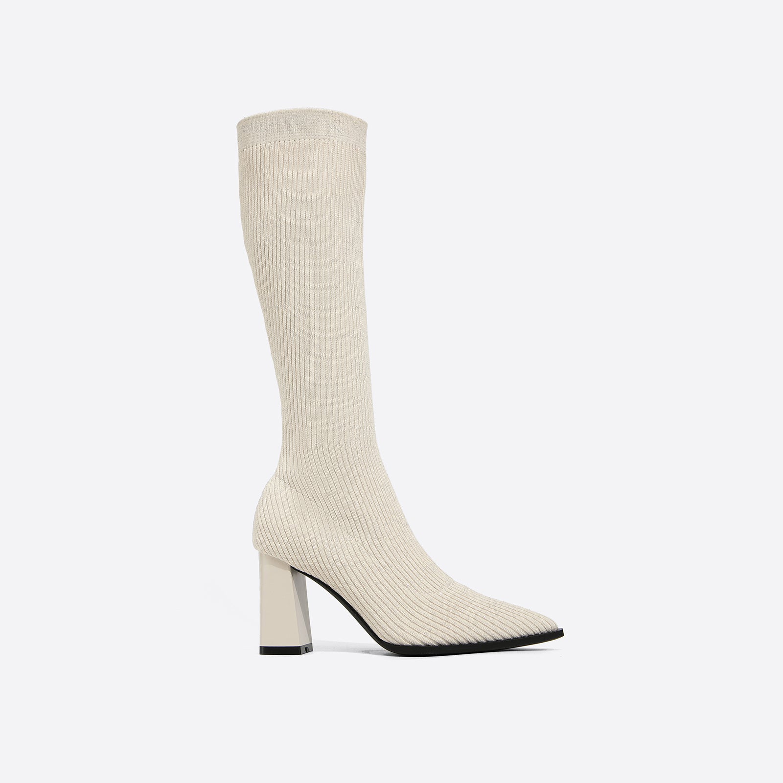 Futurecen- Knit Chunky Heeled Ankle Boots