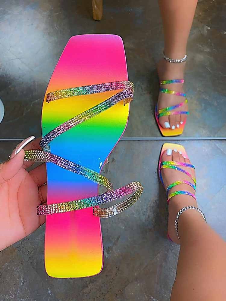 Rhinestone Flat Sandal