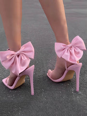 Fairytale Ankle Strap Bow Decor Heel