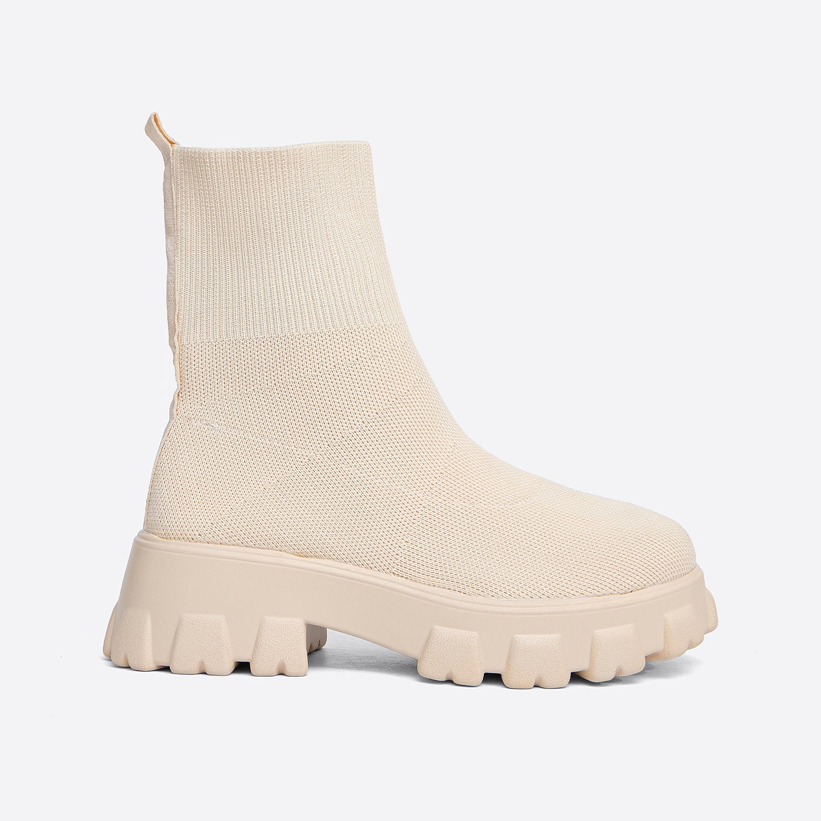 Comfort Knit Platform Ankle Boots