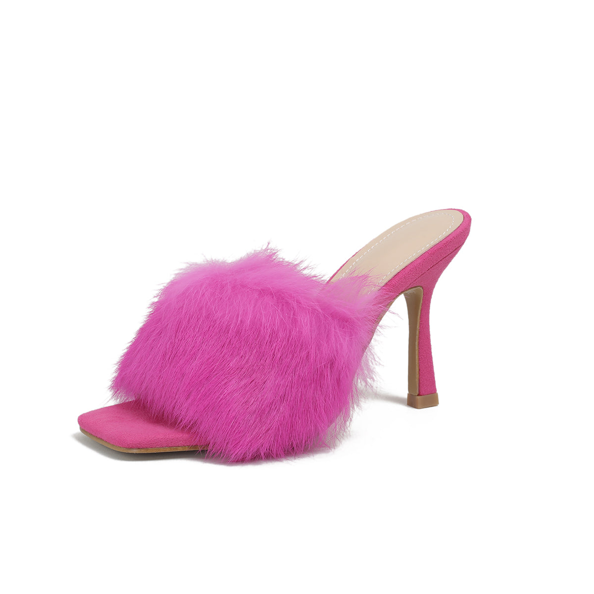 Women High Heel Mule Sandals Women Pink High Heel Slippers