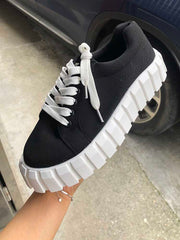 Low Platform Canvas Sneakers