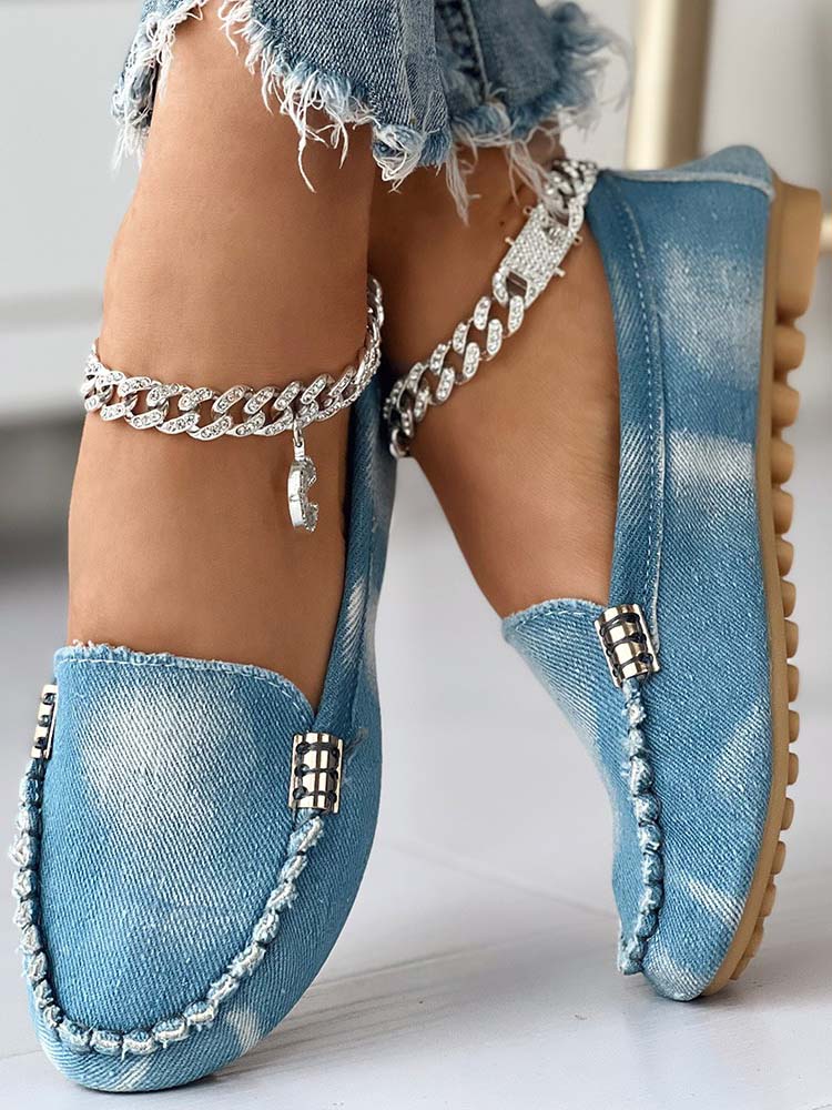 Casual Denim Slip-on Loafers