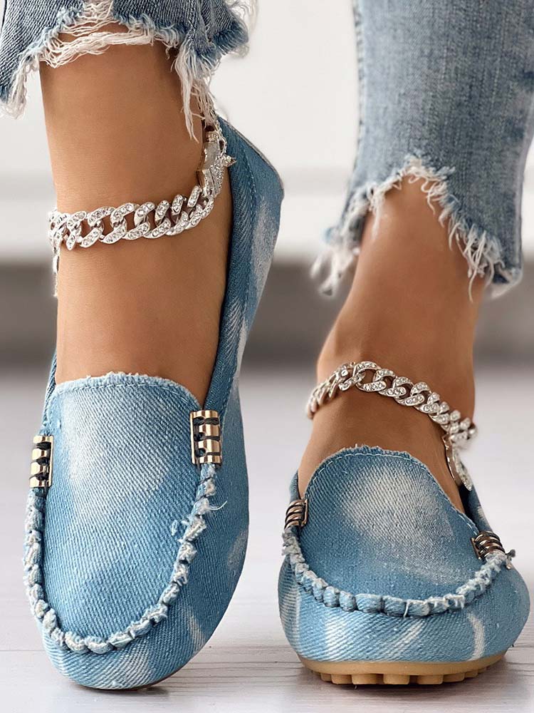 Casual Denim Slip-on Loafers