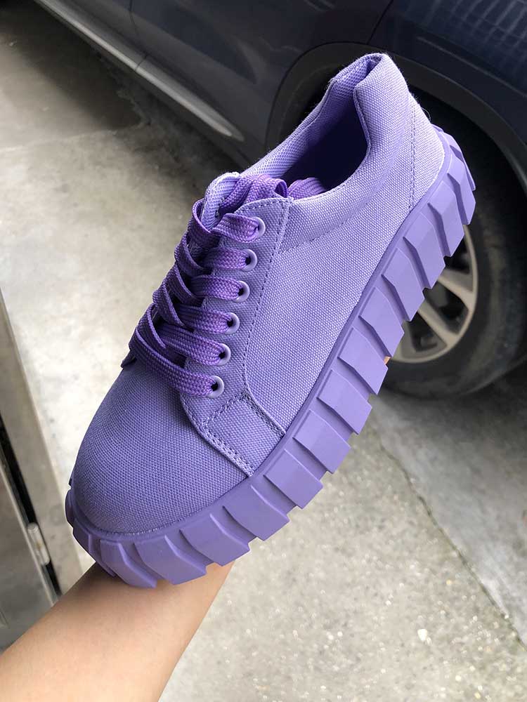 Low Platform Canvas Sneakers