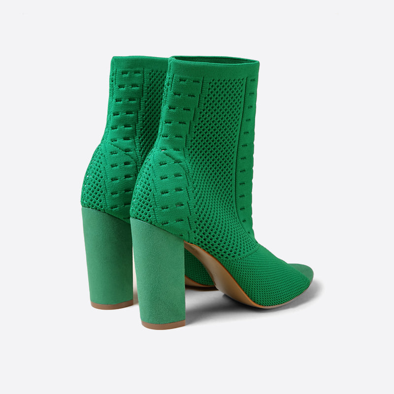 Futurecen- Women Block Heeled Peep Toe Boots