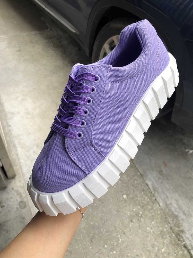 Low Platform Canvas Sneakers