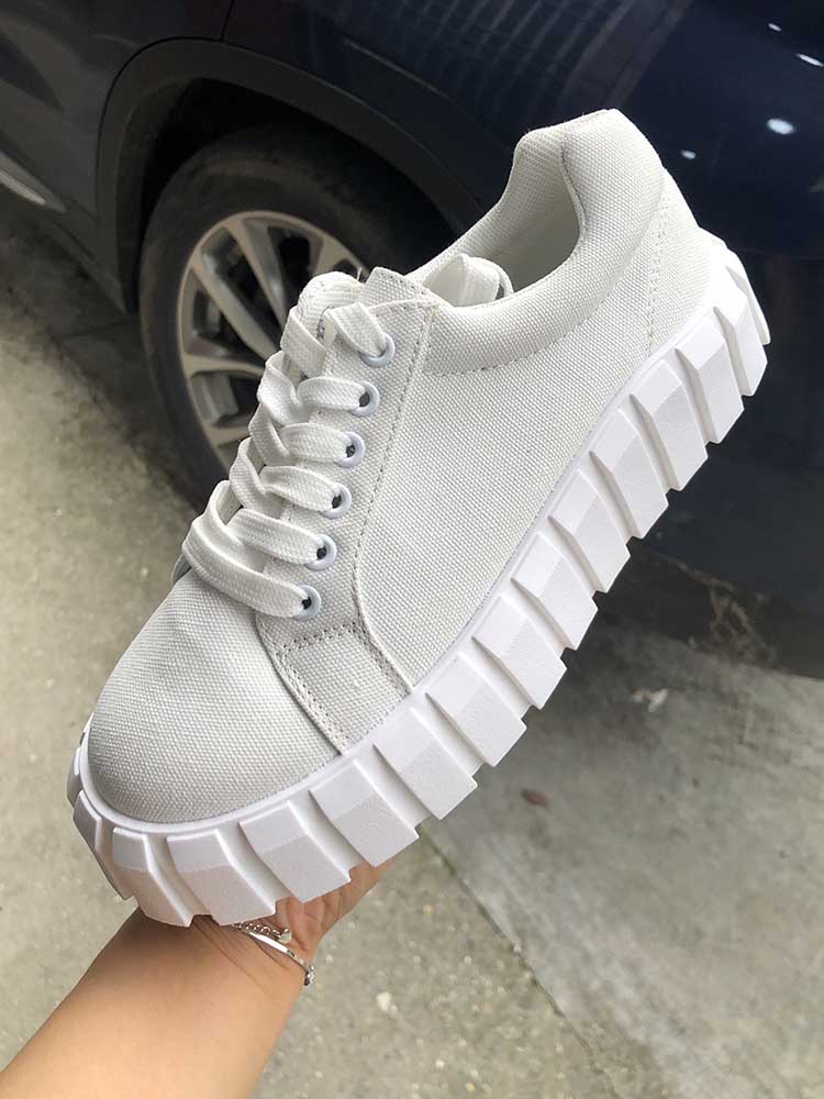 Low Platform Canvas Sneakers