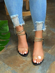 Chain Transparent Flat Sandals