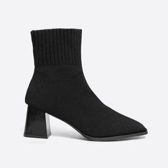 Futurecen- Square Toe Block Heeled Ankle Boots