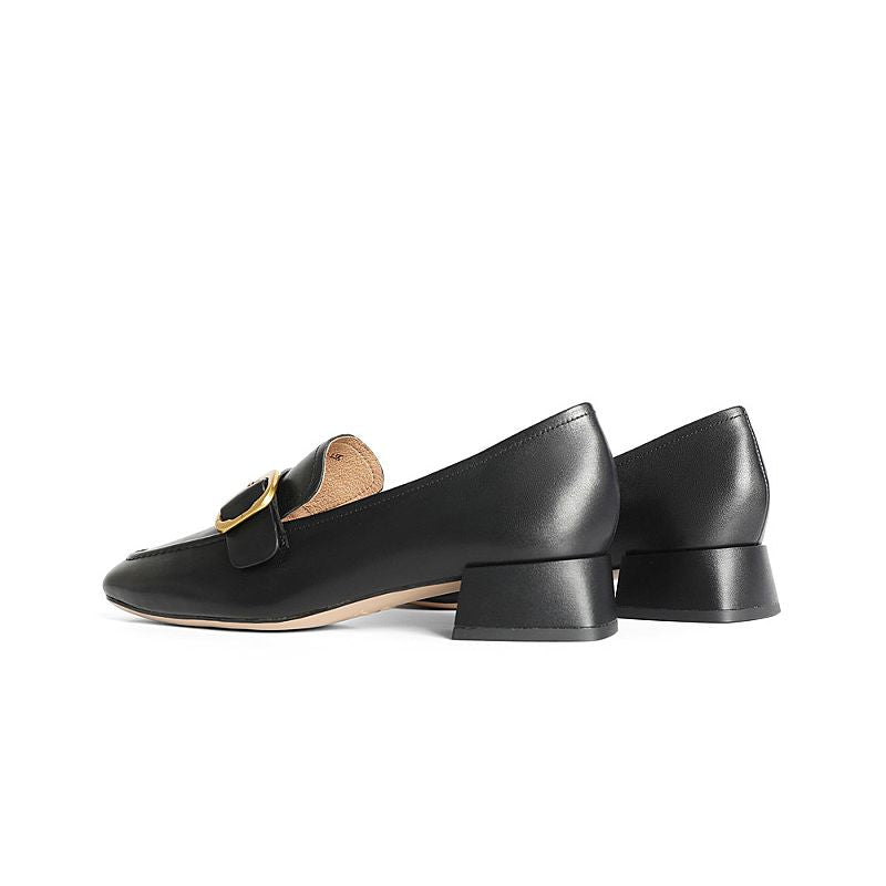 Women Fashion Chunky Heel Loafers